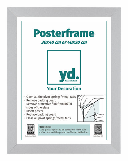 Posterrahmen 30x40cm Silber Matt MDF Parma