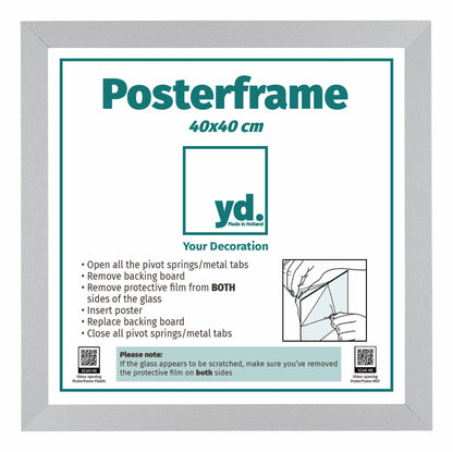 Posterrahmen 40x40cm Silber Matt MDF Parma