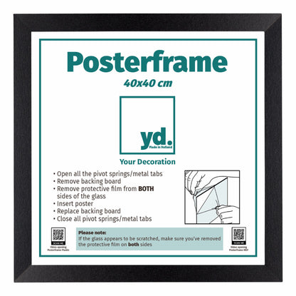 Posterrahmen 40x40cm Schwarz Matt MDF Parma