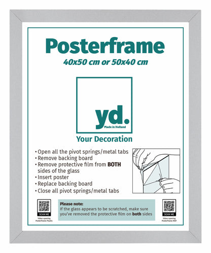 Posterrahmen 40x50cm Silber Matt MDF Parma