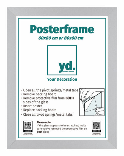 Posterrahmen 60x80cm Silber Matt MDF Parma