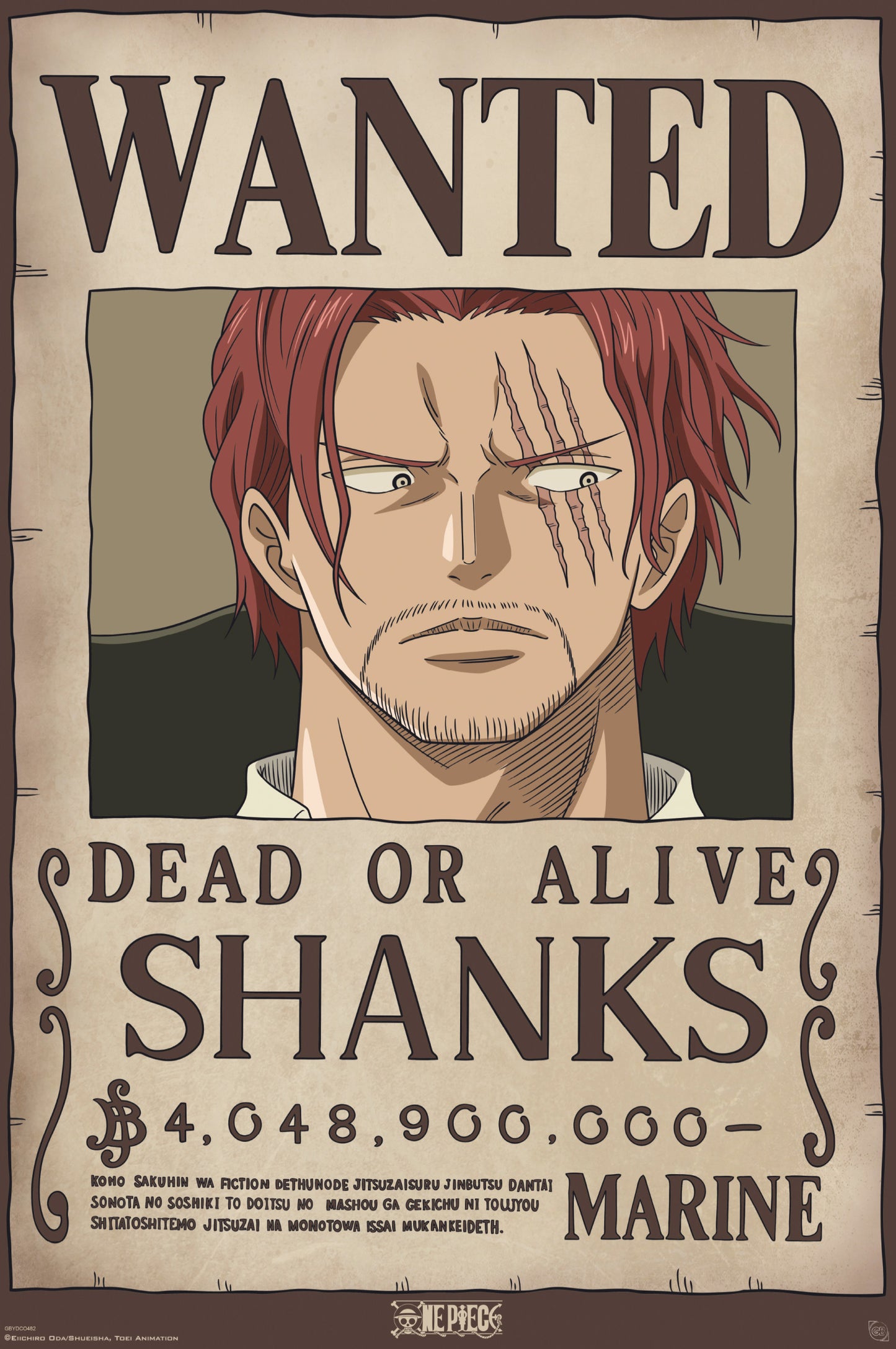 Poster One Piece - Wanted Shanks 61x91,5cm