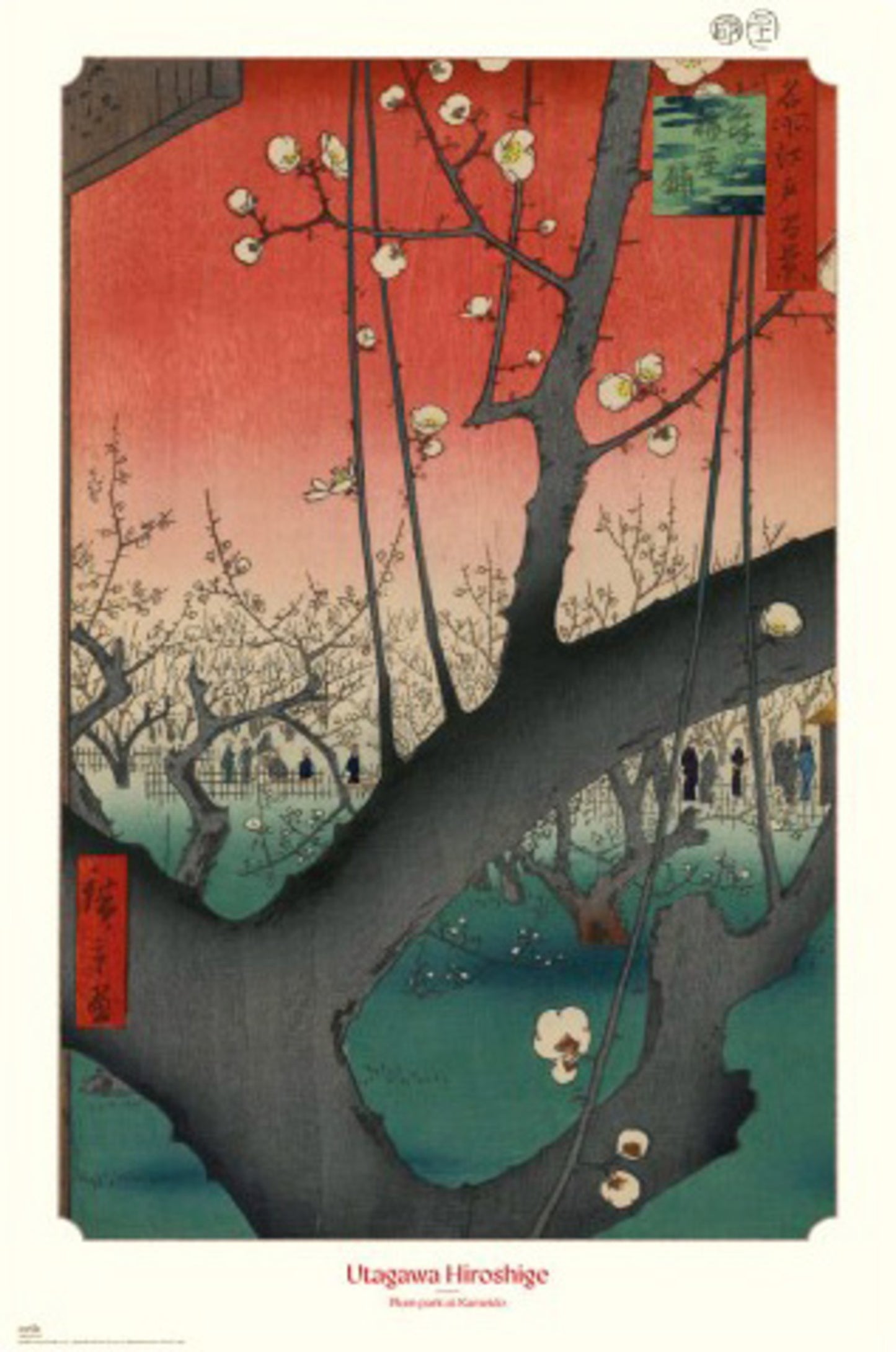 Poster Plum Park at Kameido Utagawa Hiroshige - 61x91,5cm