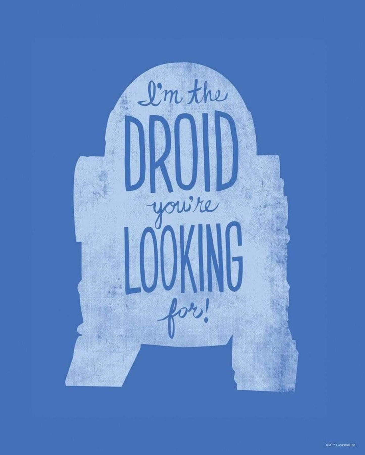 Kunstdruck Star Wars - Silhouette Quotes R2D2 40x50cm