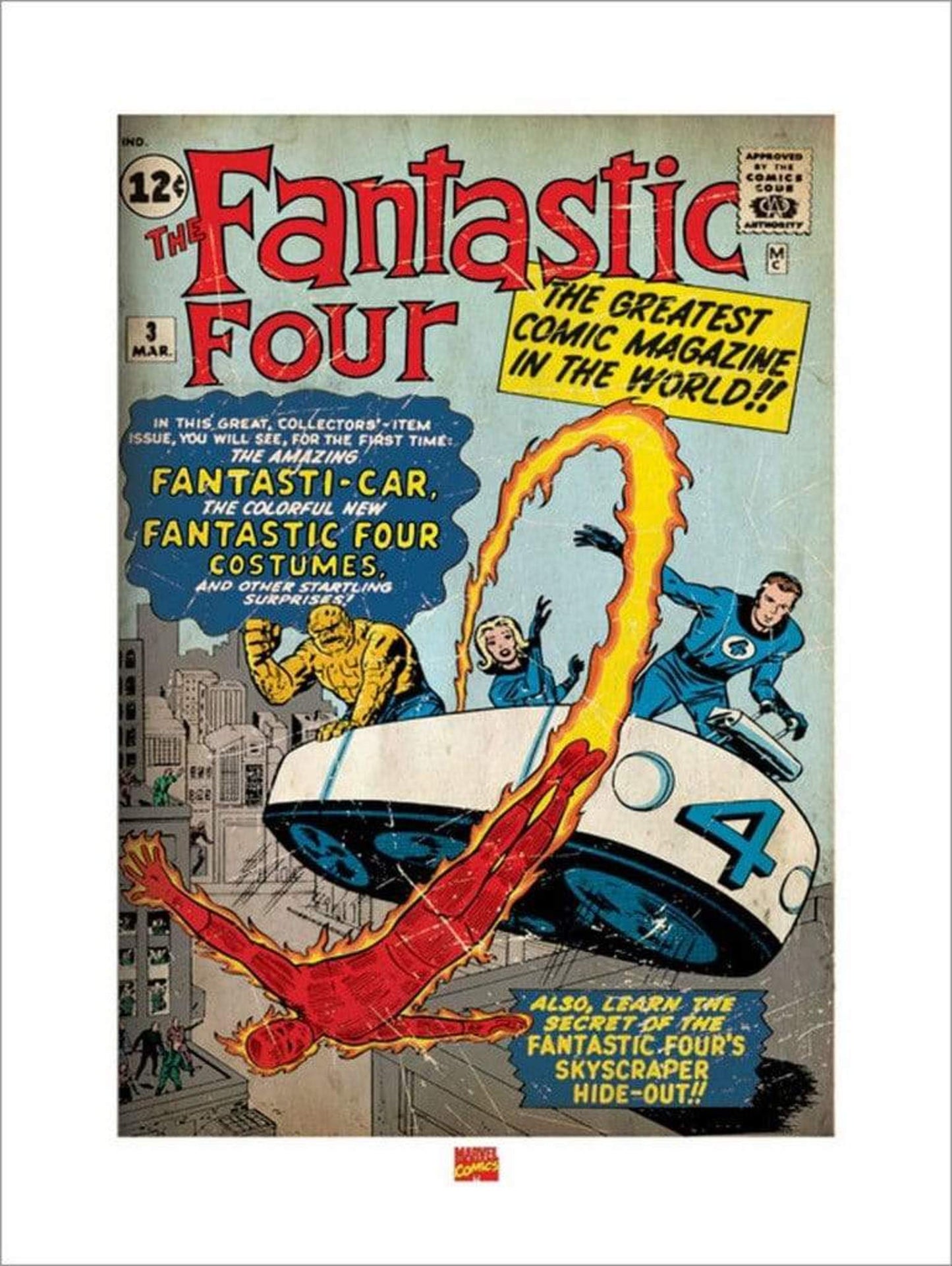 Kunstdruck Fantastic Four - Cover 60x80cm