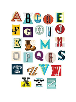 Kunstdruck Vintage Letter Alphabet 60x80cm