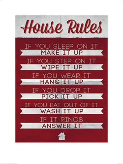 Kunstdruck House Rules 60x80cm