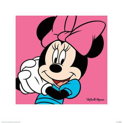 Kunstdruck Minnie Mouse - Pink 40x40cm
