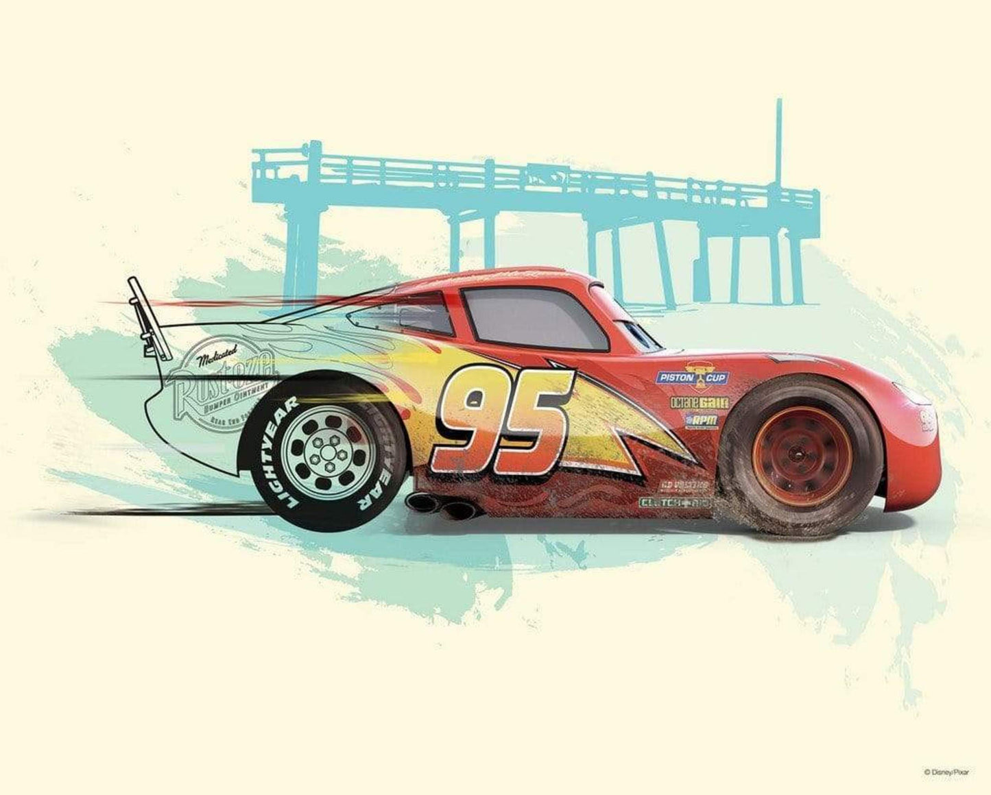 Kunstdruck Cars - Lightning McQueen - 50x40cm