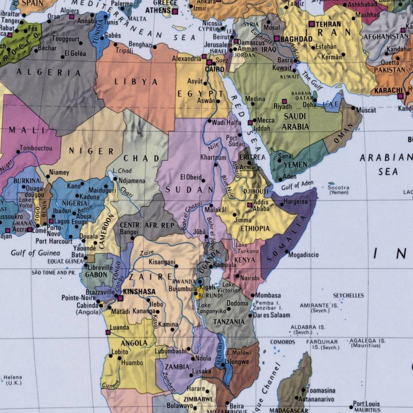 Fototapete - World Map 270x188cm - Papiertapete