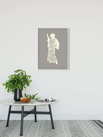 Kunstdruck Star Wars - Silhouette Quotes Leia 30x40cm