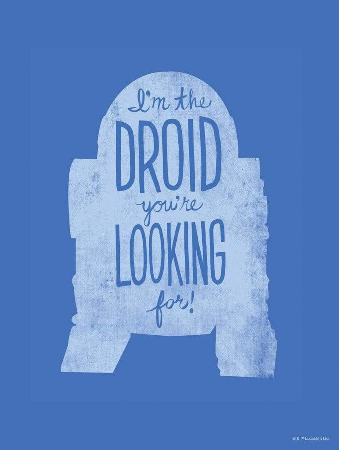 Kunstdruck Star Wars - Silhouette Quotes R2D2 30x40cm