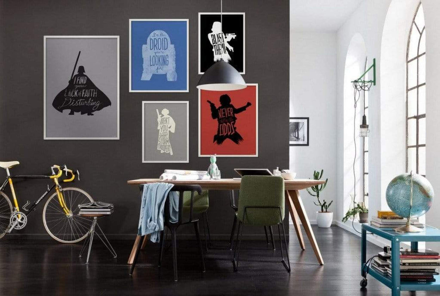 Kunstdruck Star Wars - Silhouette Quotes R2D2 40x50cm