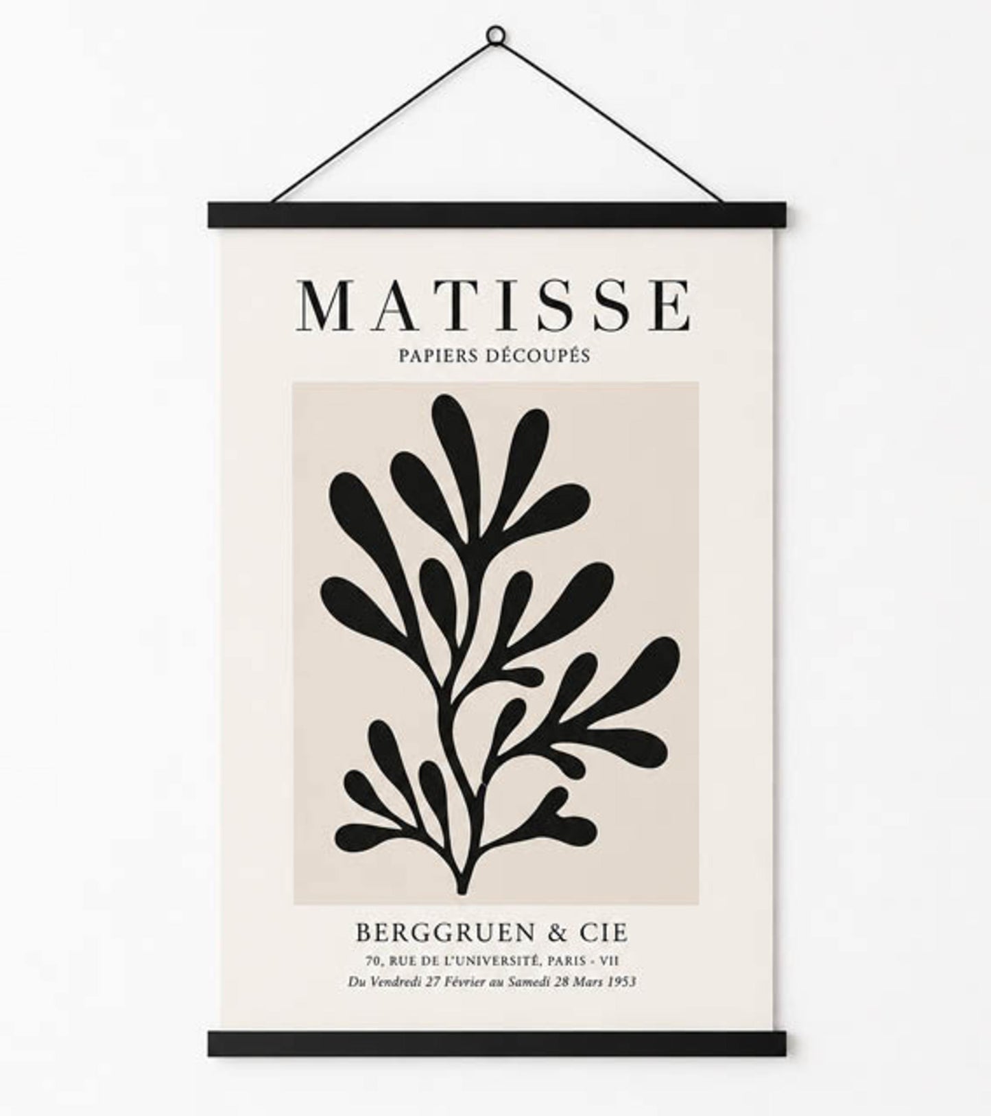 Posterhänger 40cm Schwarz - Posterleiste mit Aufhängauge