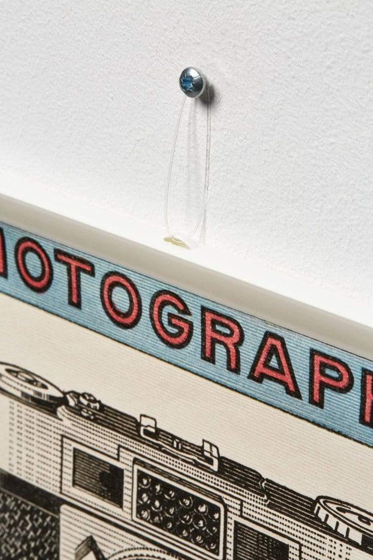 Posterhänger 90cm Weiß - Posterleiste mit Aufhängauge