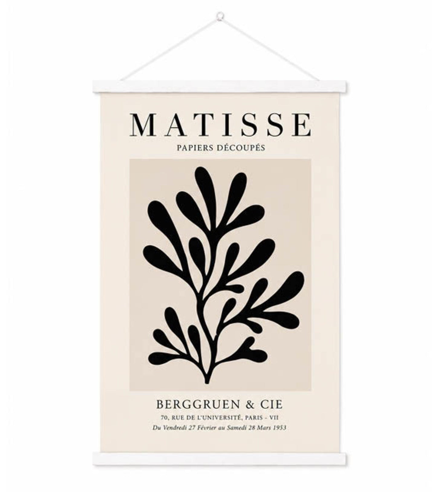 Posterhänger 90cm Weiß - Posterleiste mit Aufhängauge