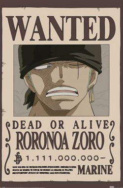 Poster One Piece - Wanted Zoro 61x91,5cm