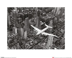 Kunstdruck Time Life DC-4 Over Manhattan 40x50cm