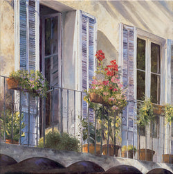 Kunstdruck Christian Sommer - Balcon à Grasse Provence 98x98cm