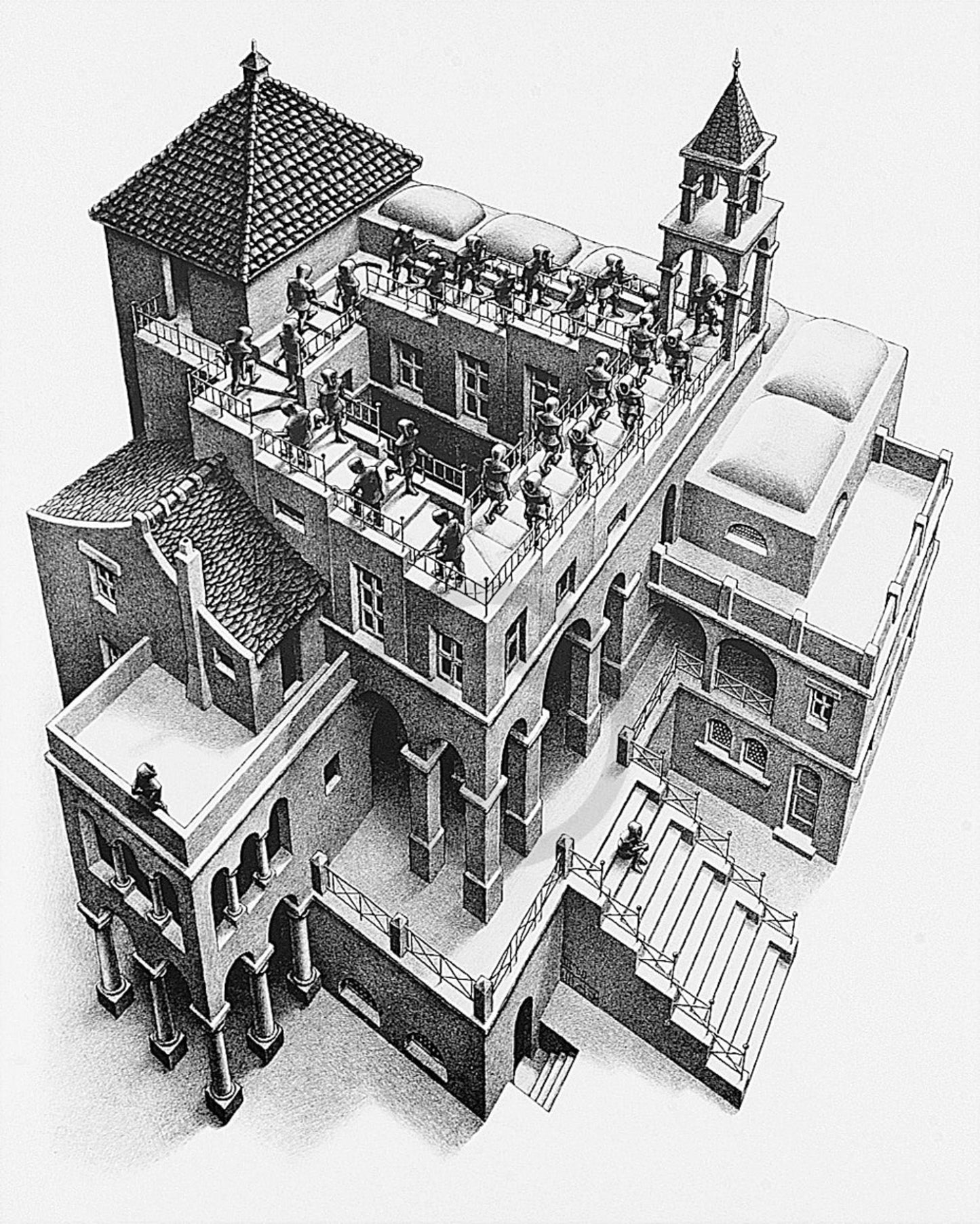 Kunstdruck M. C. Escher - Treppauf und Treppab 55x65cm
