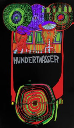 Kunstdruck Friedensreich Hundertwasser - Welttournee 49x83cm