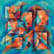 Kunstdruck Franz Ruzicka - Symphonie des Lebens 98x98cm