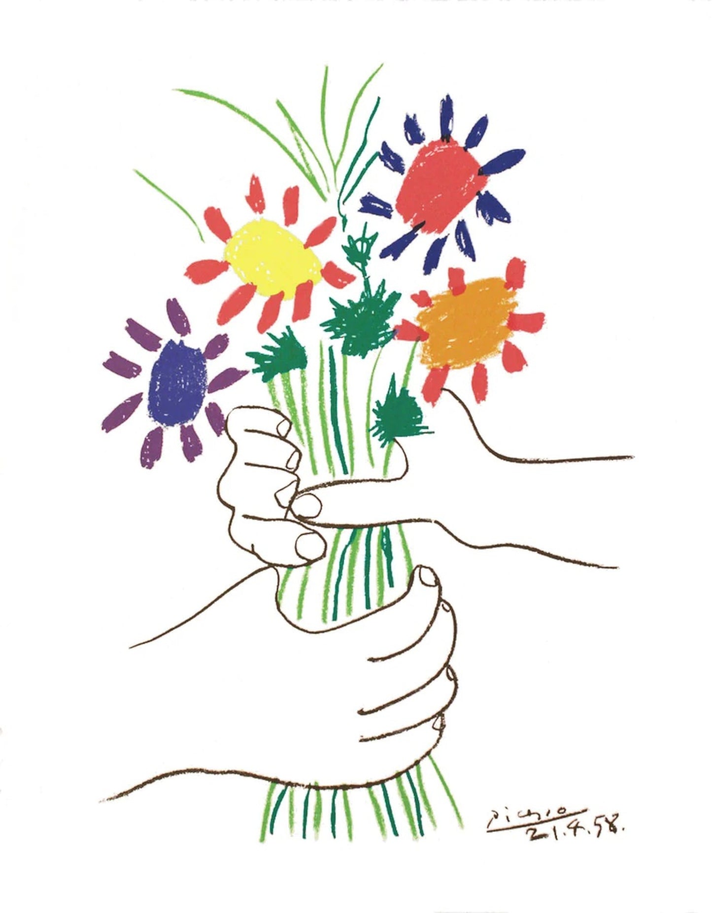 Kunstdruck Pablo Picasso - Bouquet 60x80cm