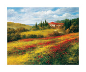 Kunstdruck Heinz Schölnhammer - Landschaft mit Mohn I 60x50cm
