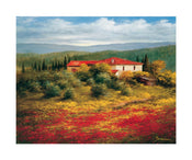 Kunstdruck Heinz Schölnhammer - Landschaft mit Mohn II 60x50cm