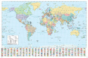 Poster Harper Collins World Map 21 French 91.5x61cm