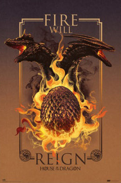Poster House of the Dragon Fire Will Reign 61x91,5cm