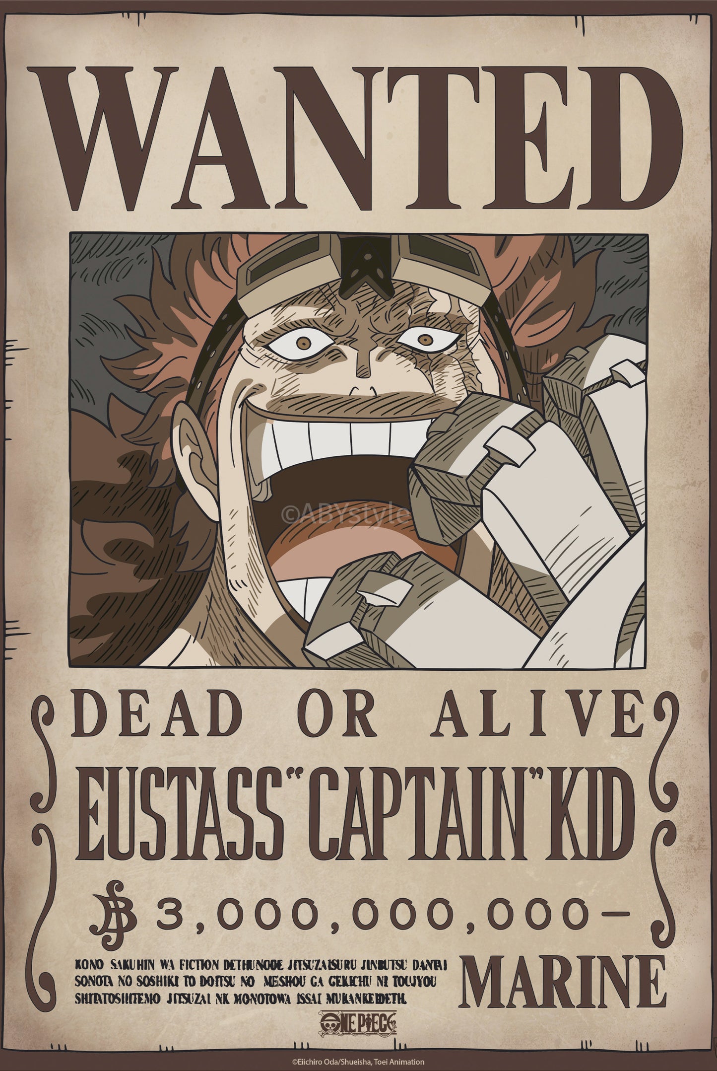 Poster One Piece Poster Wanted Kid Wano 38x52cm