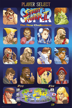 Poster Street Fighter - Player Select 61x91,5cm