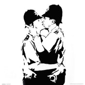 Kunstdruck Brandalised Bobbies Kissing 30x30cm