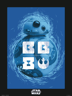 Kunstdruck Star Wars Episode IX BB 8 Blue 30x40cm