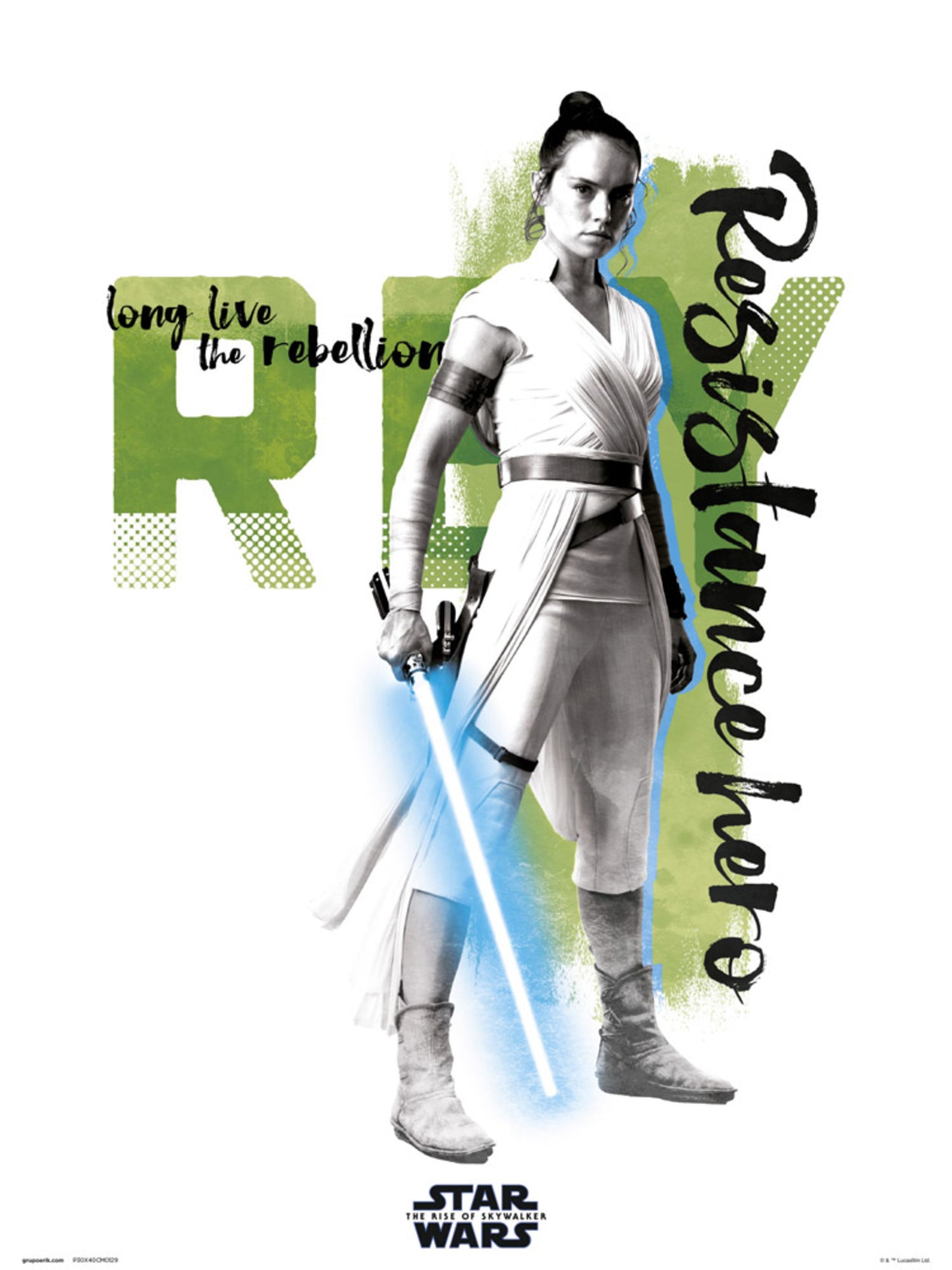 Kunstdruck Star Wars Episode IX Rey Resistance Hero 30x40cm