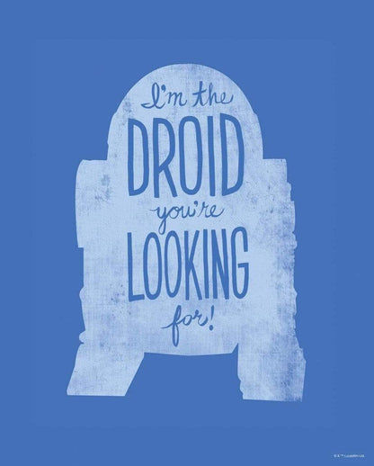 Kunstdruck Star Wars Silhouette Quotes R2D2 40x50cm