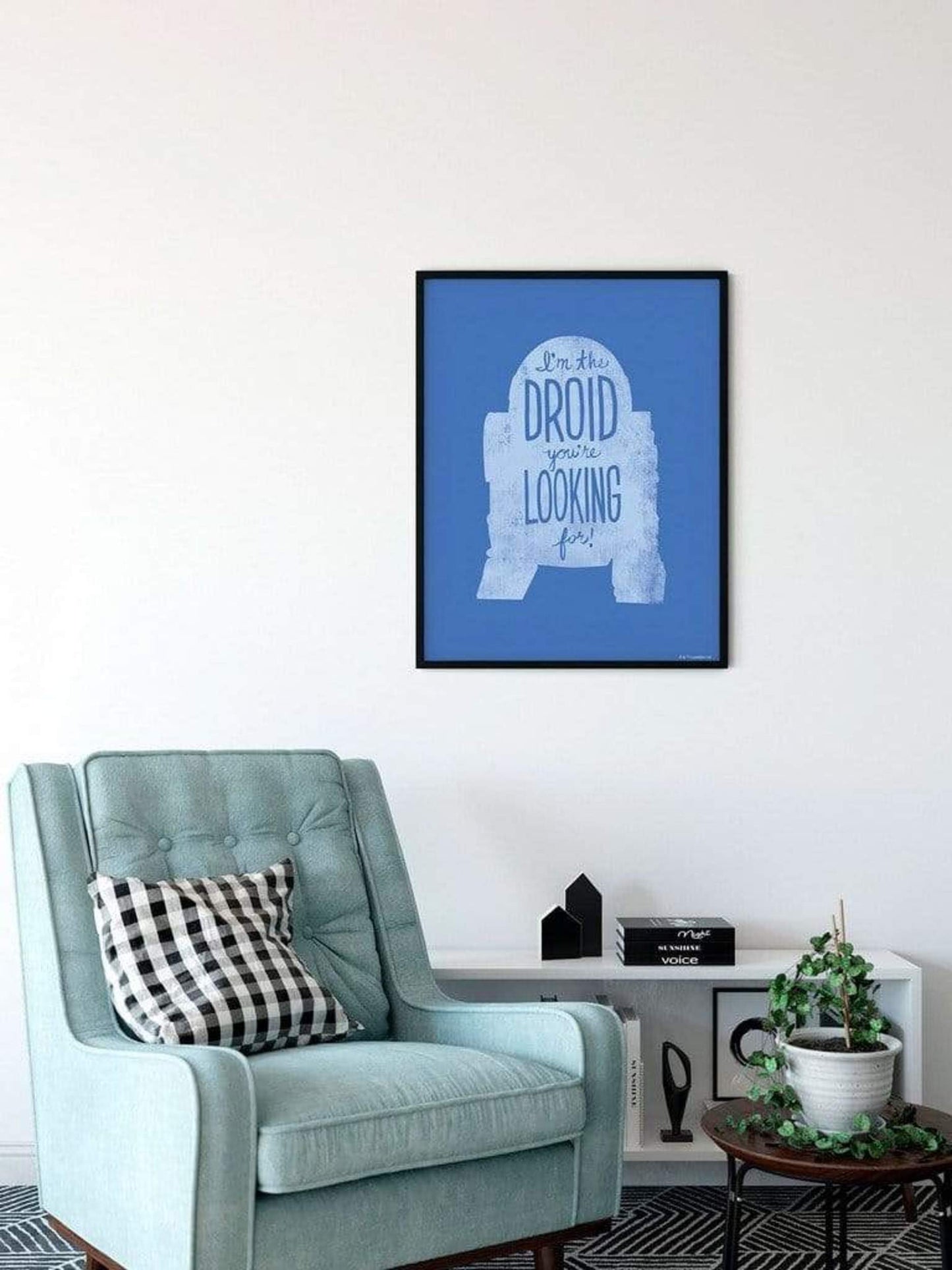 Kunstdruck Star Wars Silhouette Quotes R2D2 50x70cm