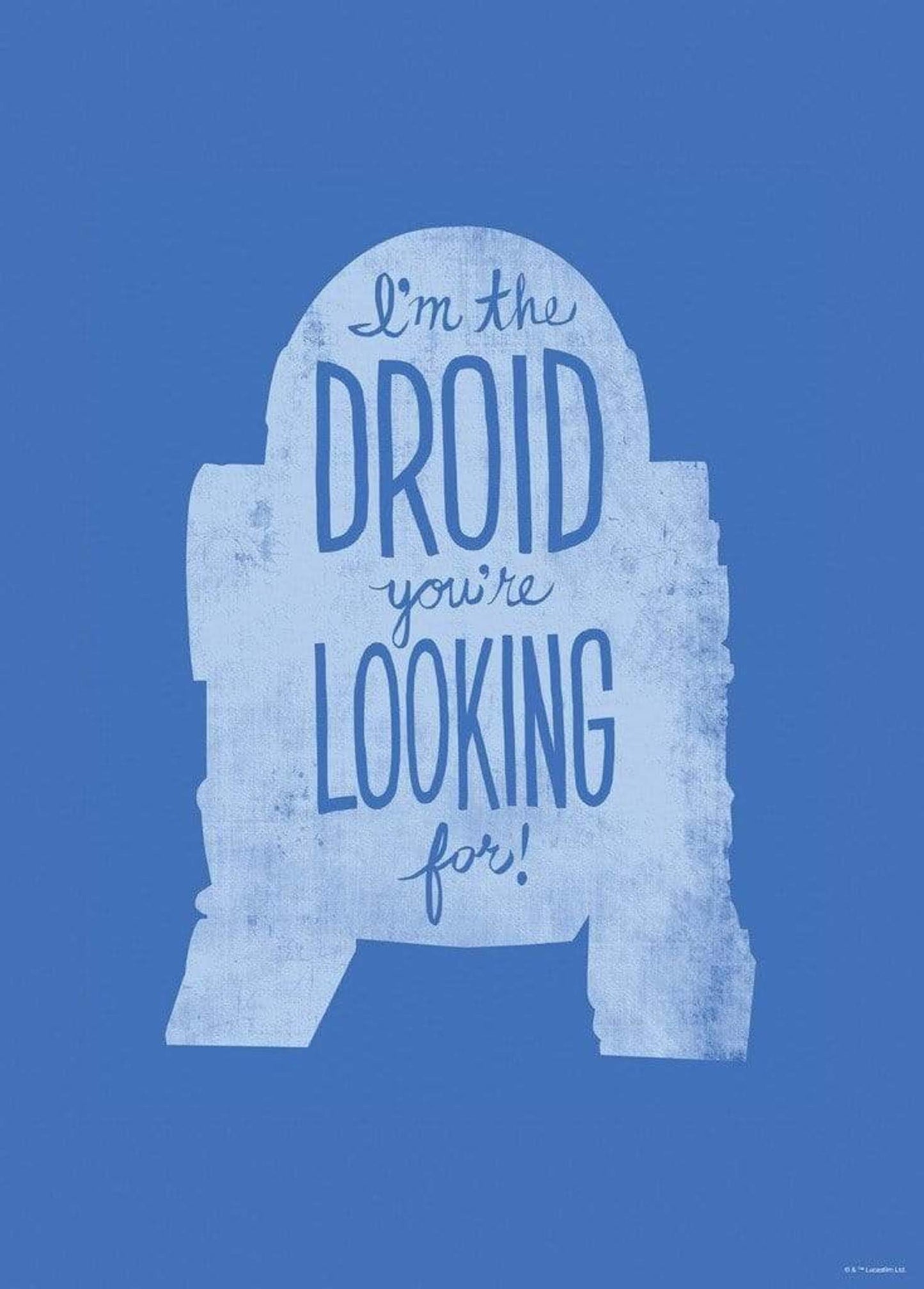 Kunstdruck Star Wars Silhouette Quotes R2D2 50x70cm