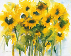 Kunstdruck Christa Ohland - Sonnenblumenfeld 120x90cm