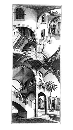Kunstdruck M. C. Escher - Oben und Unten 45x79,5cm