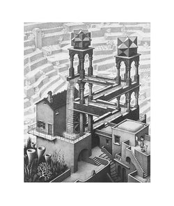 Kunstdruck M. C. Escher - Wasserfall 55x65cm