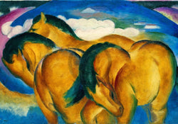 Kunstdruck Franz Marc - Die kleinen gelben Pferde 100x70cm