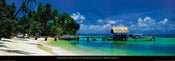 Kunstdruck Tom Mackie - Beach and Jetty with Boat 95x33cm
