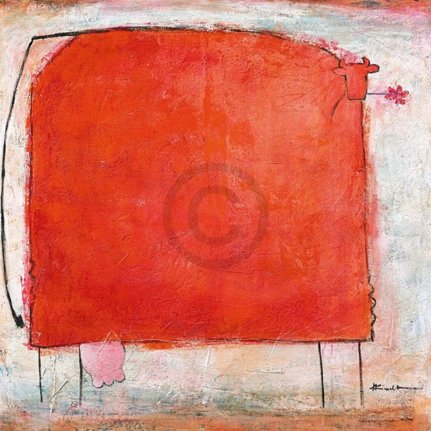 Kunstdruck Marianne Kindt - Kuh Muh-Muh 70x70cm