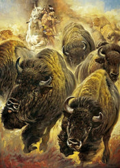 Kunstdruck Renato Casaro - Büffeljagd 50x70cm