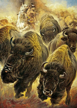 Kunstdruck Renato Casaro - Büffeljagd 50x70cm