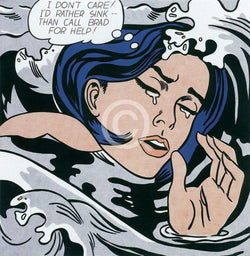Kunstdruck Roy Lichtenstein - Drowning Girl small 28x35.5cm