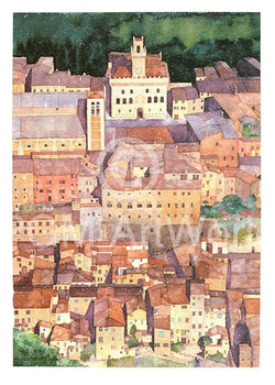 Kunstdruck Ralf Westphal - Mittelalterliche Bergstadt Montepulciano, Toskana 50x70cm