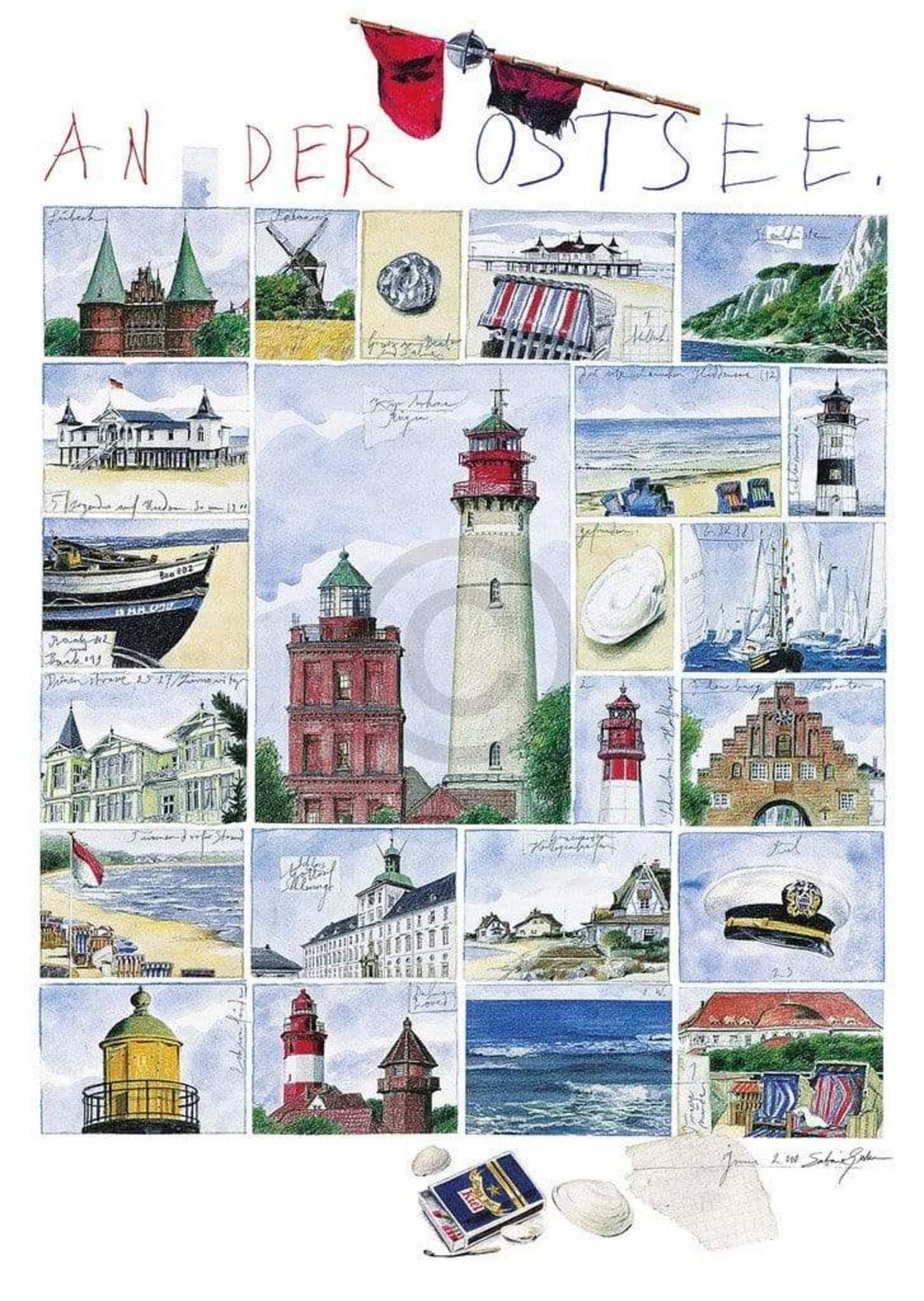 Kunstdruck Sabine Gerke - An der Ostsee 50x70cm